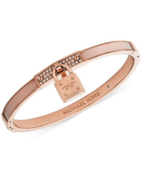 michael kors chain and elements bracelet lock rose gold|michael kors bracelet macy's.